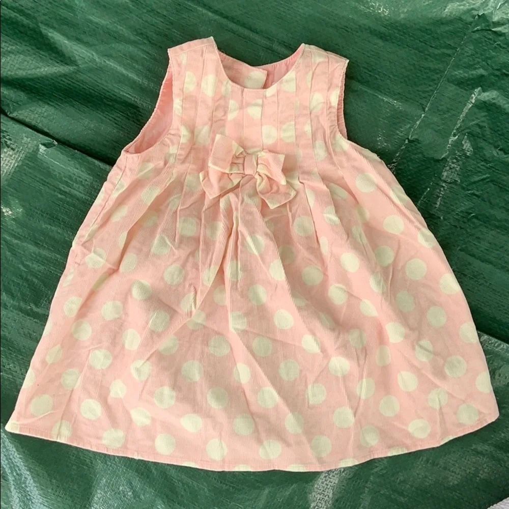 GYMBOREE Cordroy pink/white polka dot dress 6-12